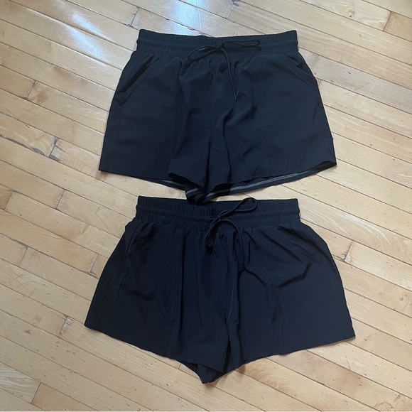 Kona Sol Lot Of 2 Womens Sz L High Waisted Swim Shorts Drawstring Pockets Black - Picture 1 of 9